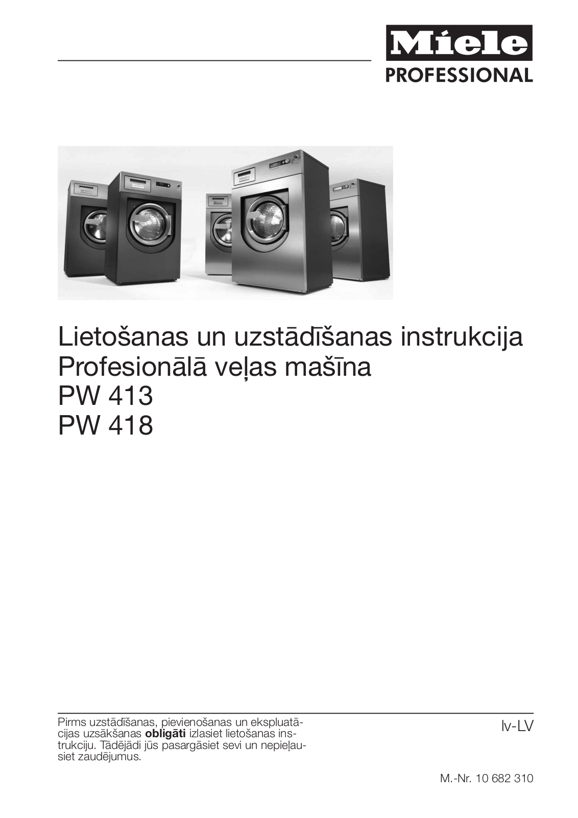 Miele PW 413, PW 418 Instructions Manual