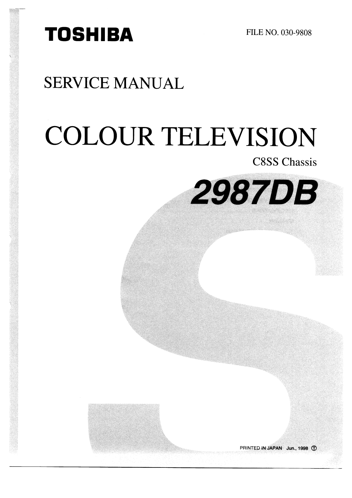 Toshiba 2987DB Service Manual