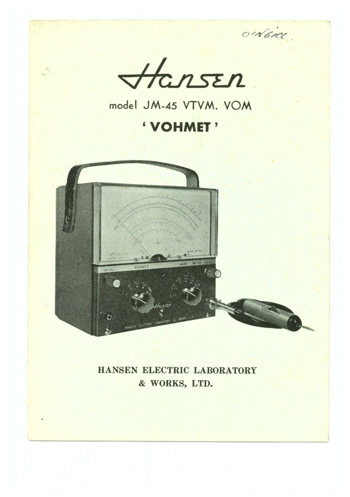 Hansen JM-45 Service manual