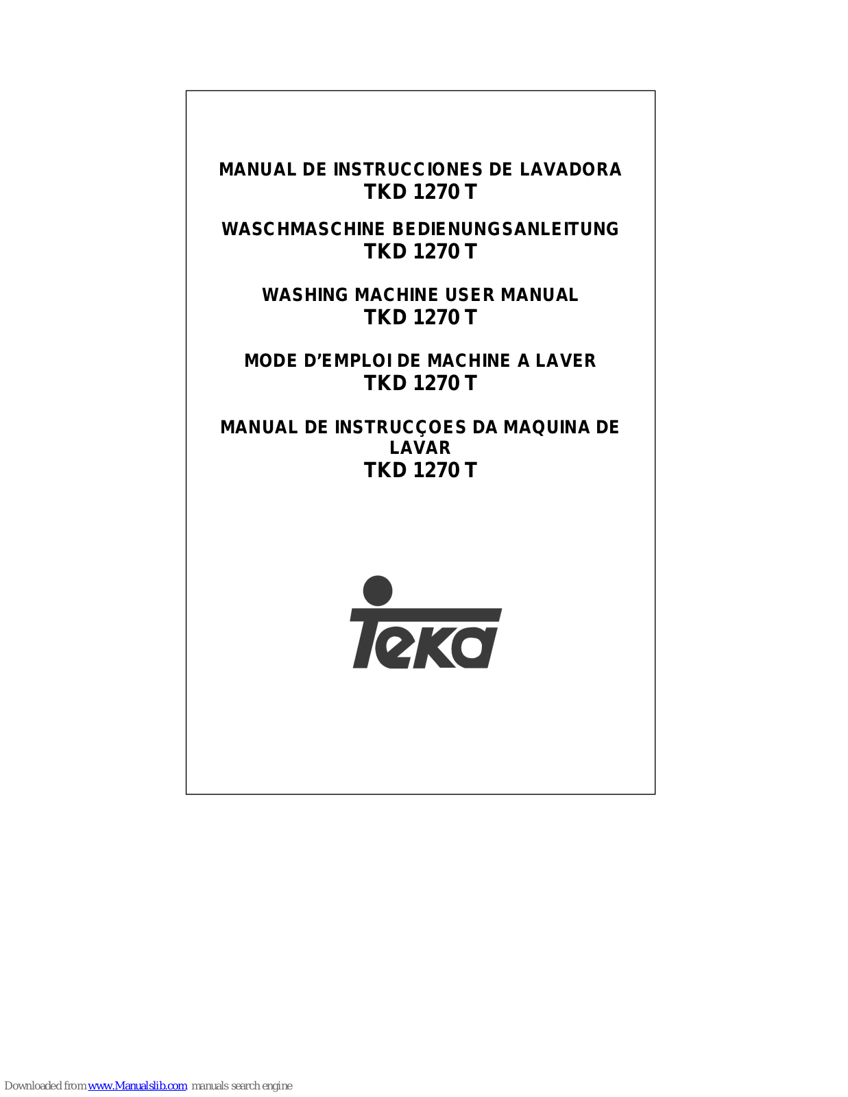 Teka TKD 1270 T User Manual - ManualMachine.com