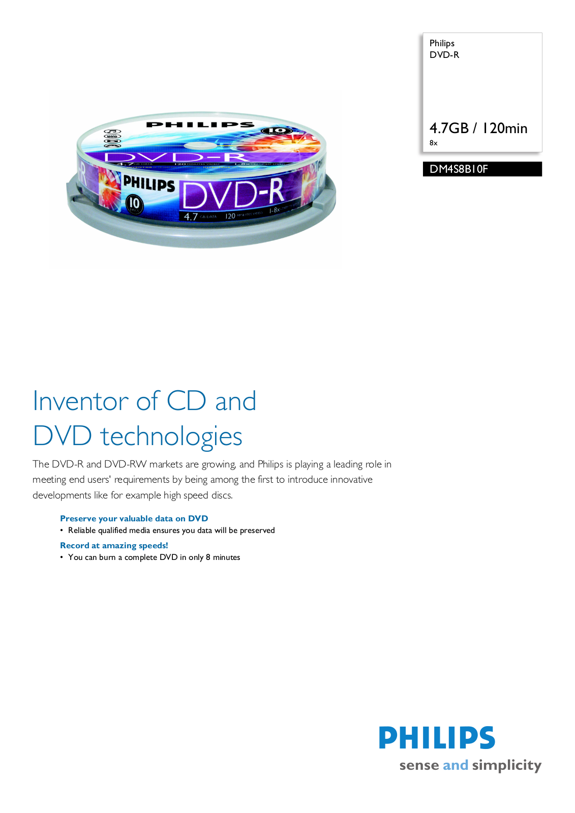 Philips DM4S8B10F/10 leaflet - ManualMachine.com