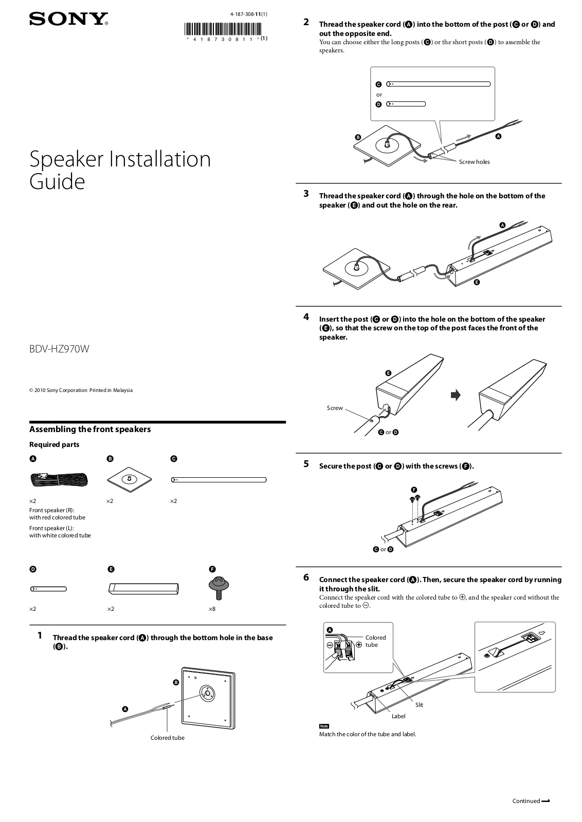 Sony BDV-HZ970W User Manual 2