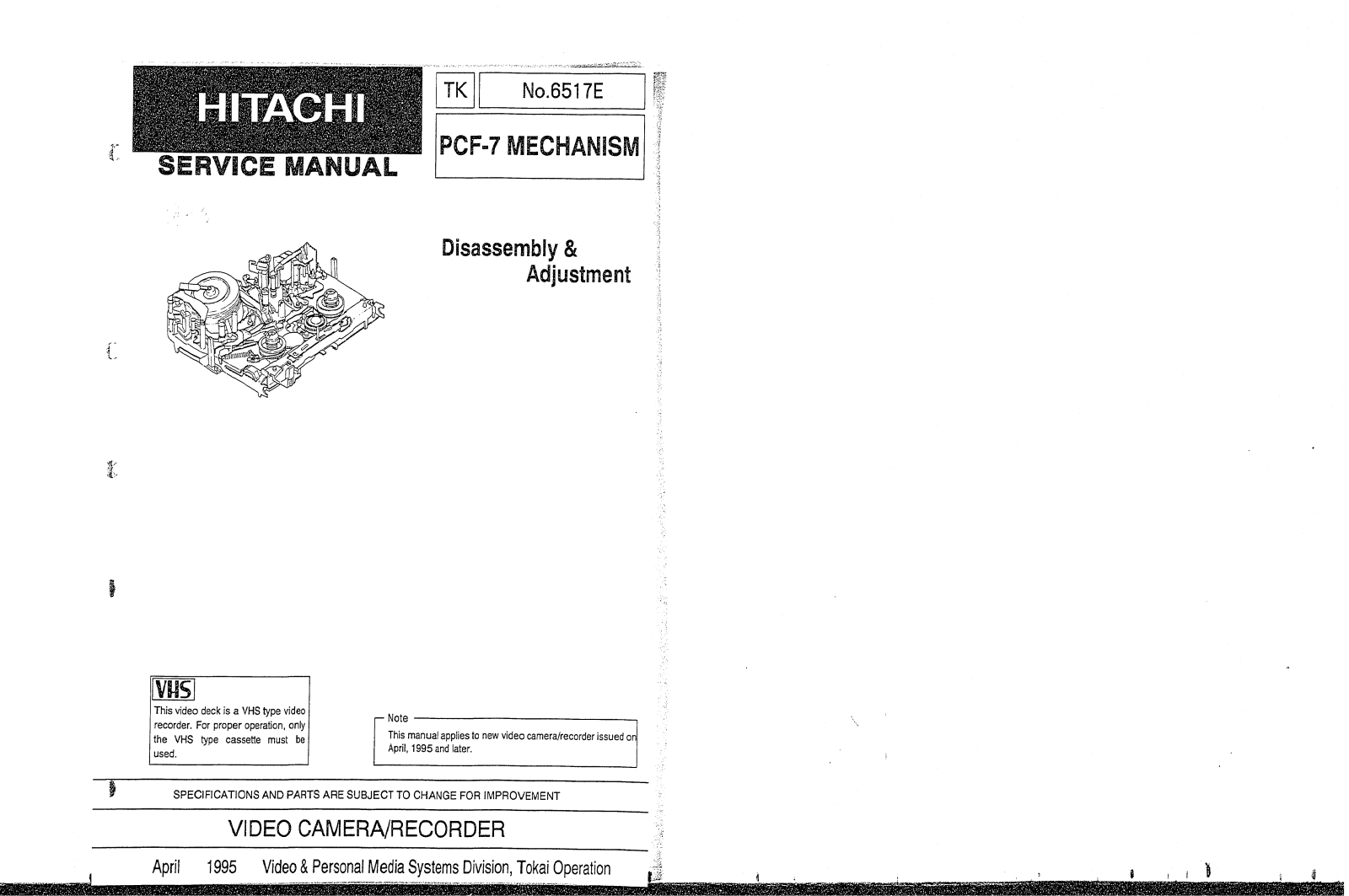 Hitachi PCF7 Service Manual