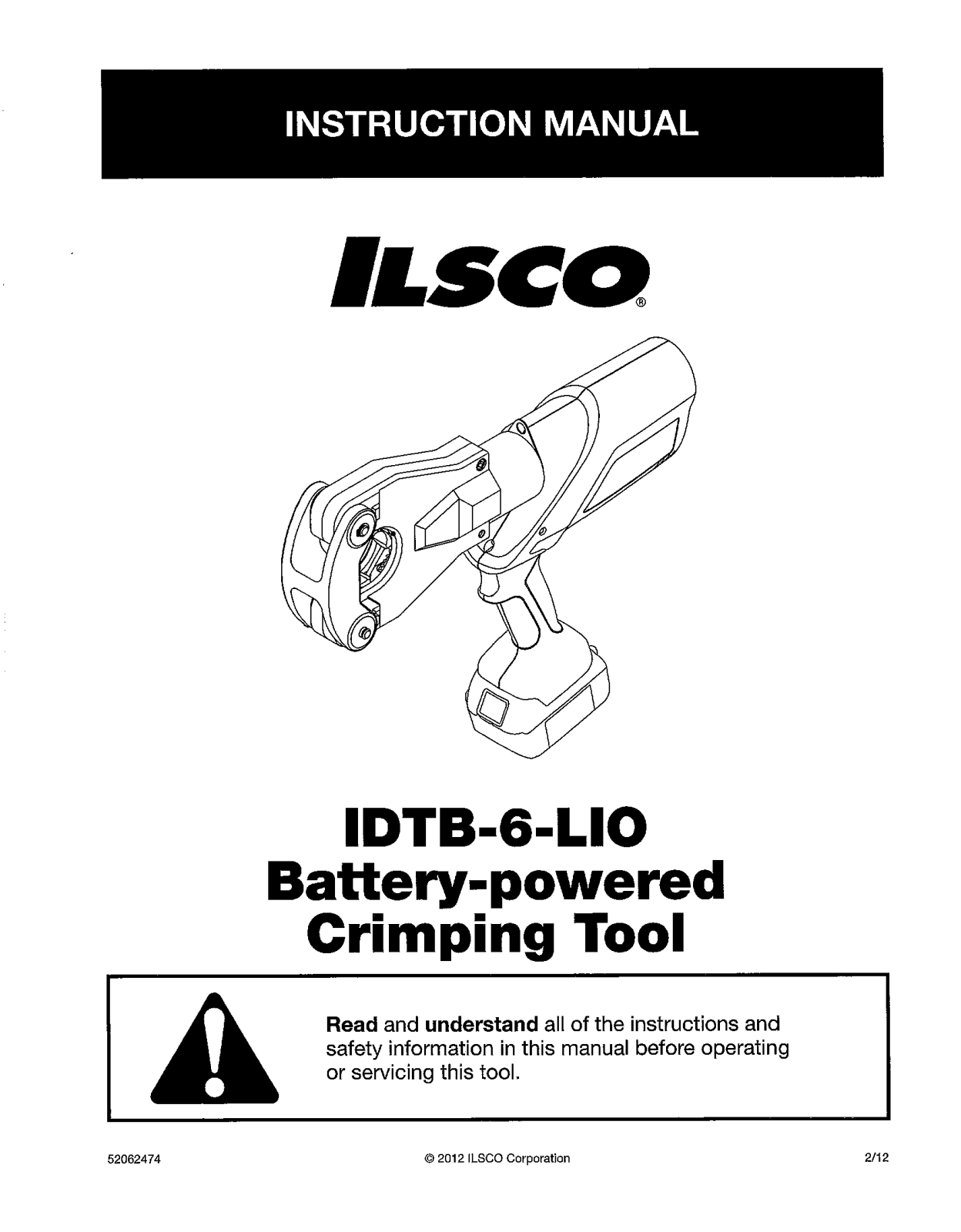 Ilsco IDTB-6-LIO Instruction Manual