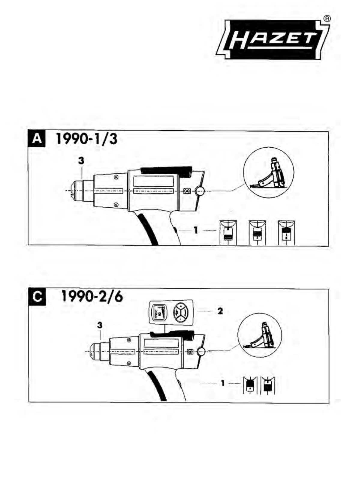 Hazet 1990-2/6, 1990-1/3 User guide