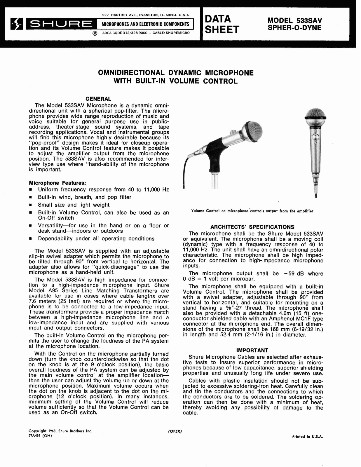 Shure 533SAV User Guide - ManualMachine.com