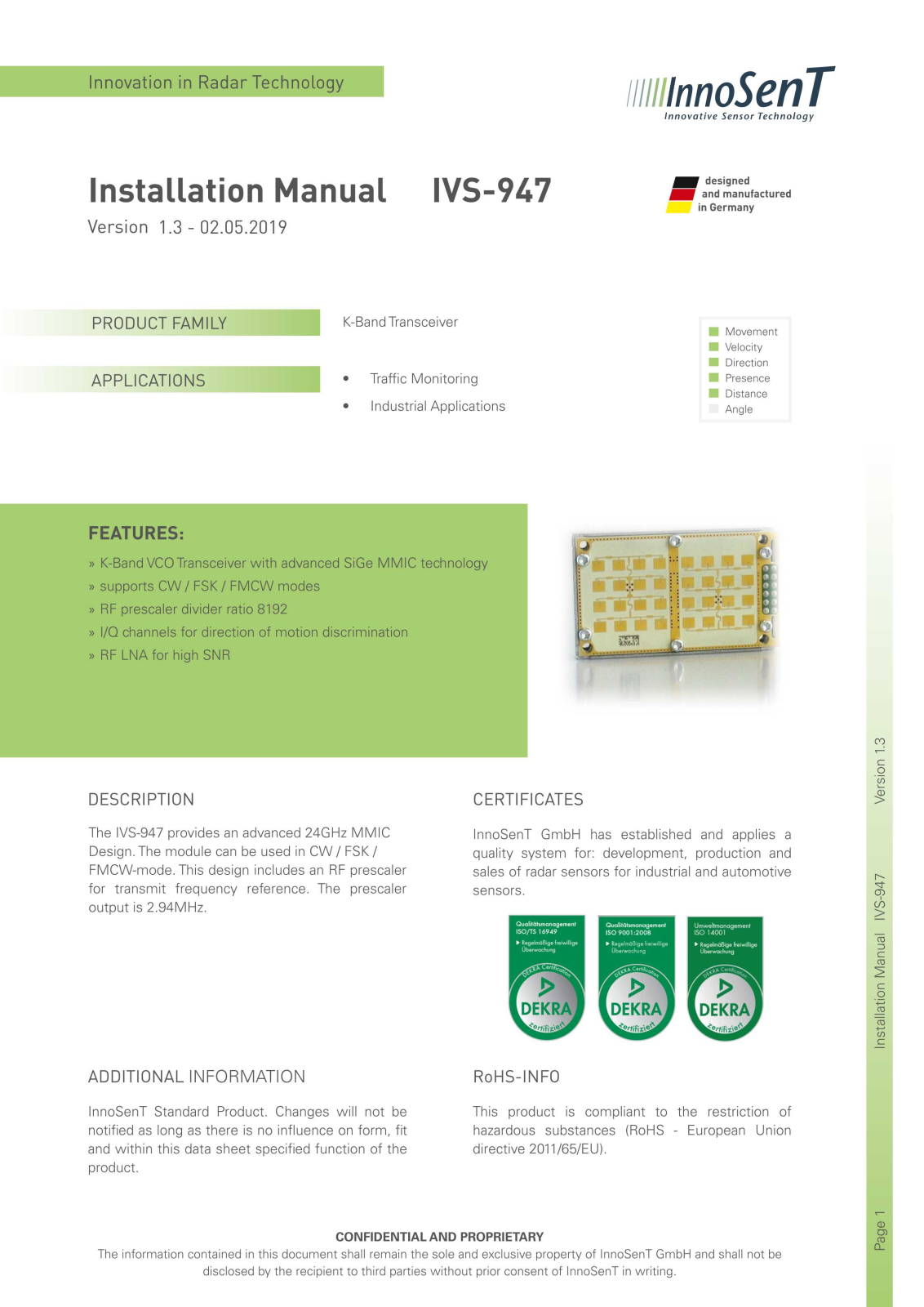 AGD SYSTEMS MC138 User Manual