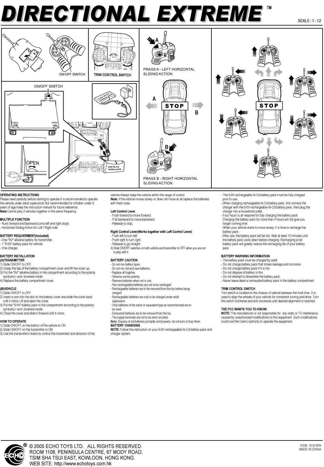 Echo Toys 91313PAT27 Users manual