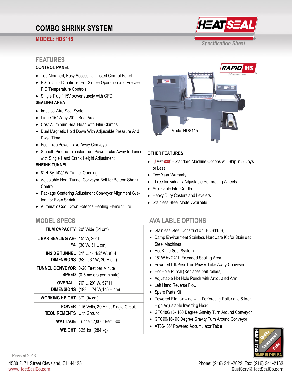 Heat Seal HDS115 User Manual