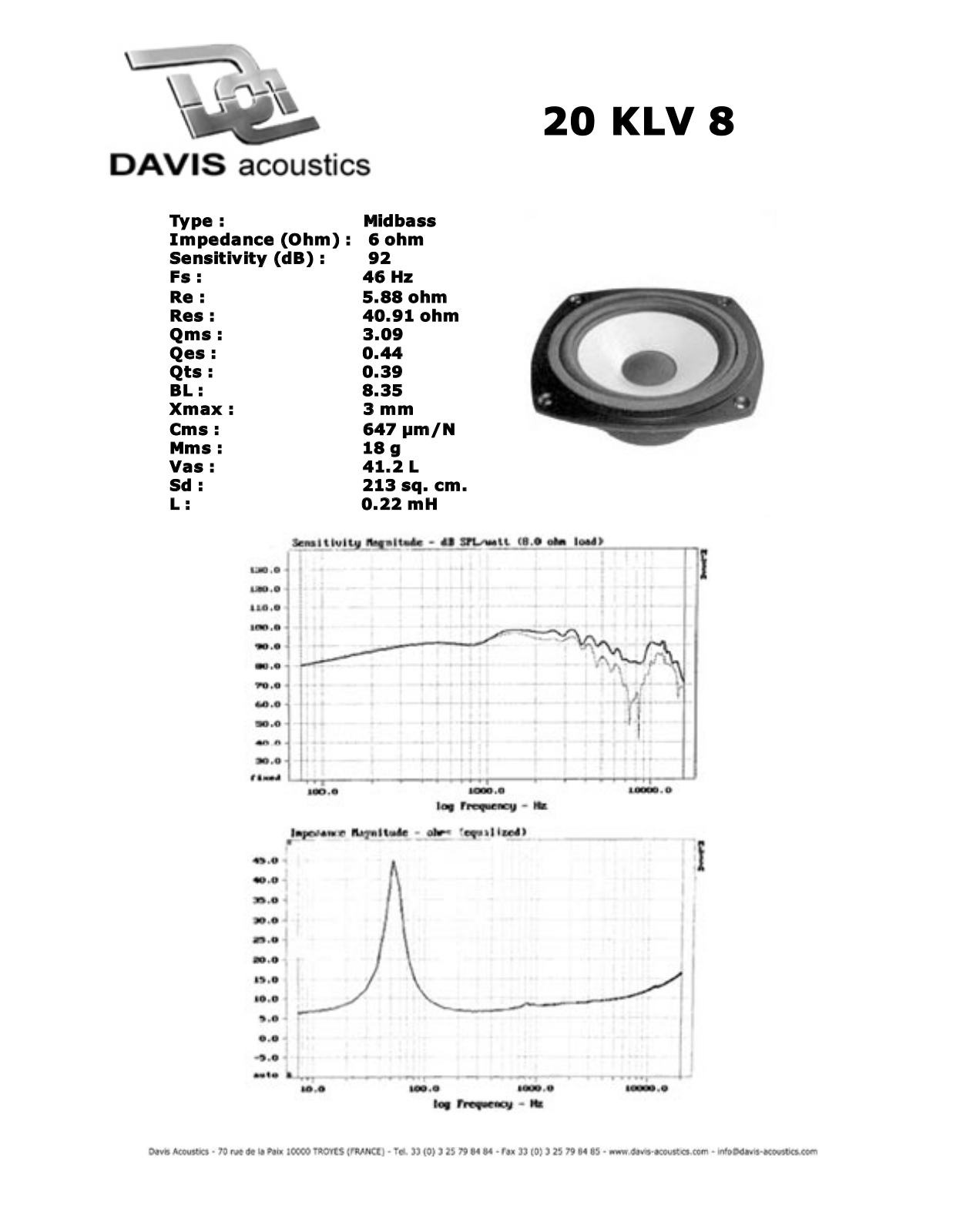 Davis acoustics 20 KLV8 User Manual