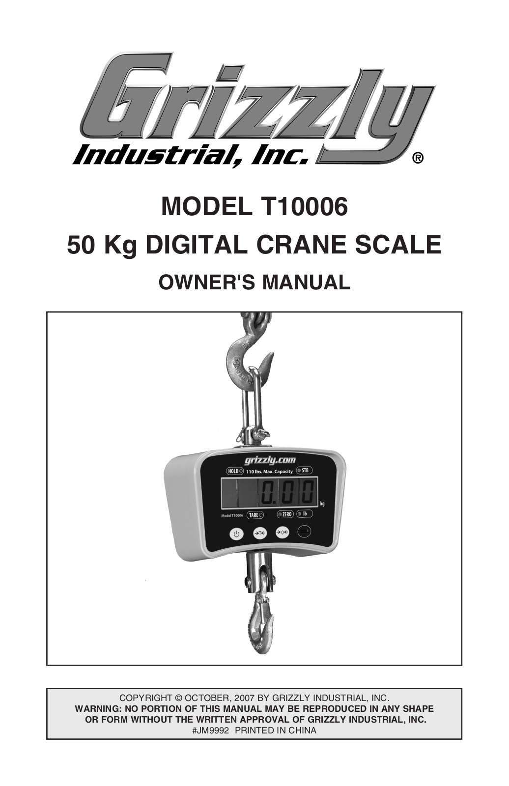 Grizzly T10006 User Manual