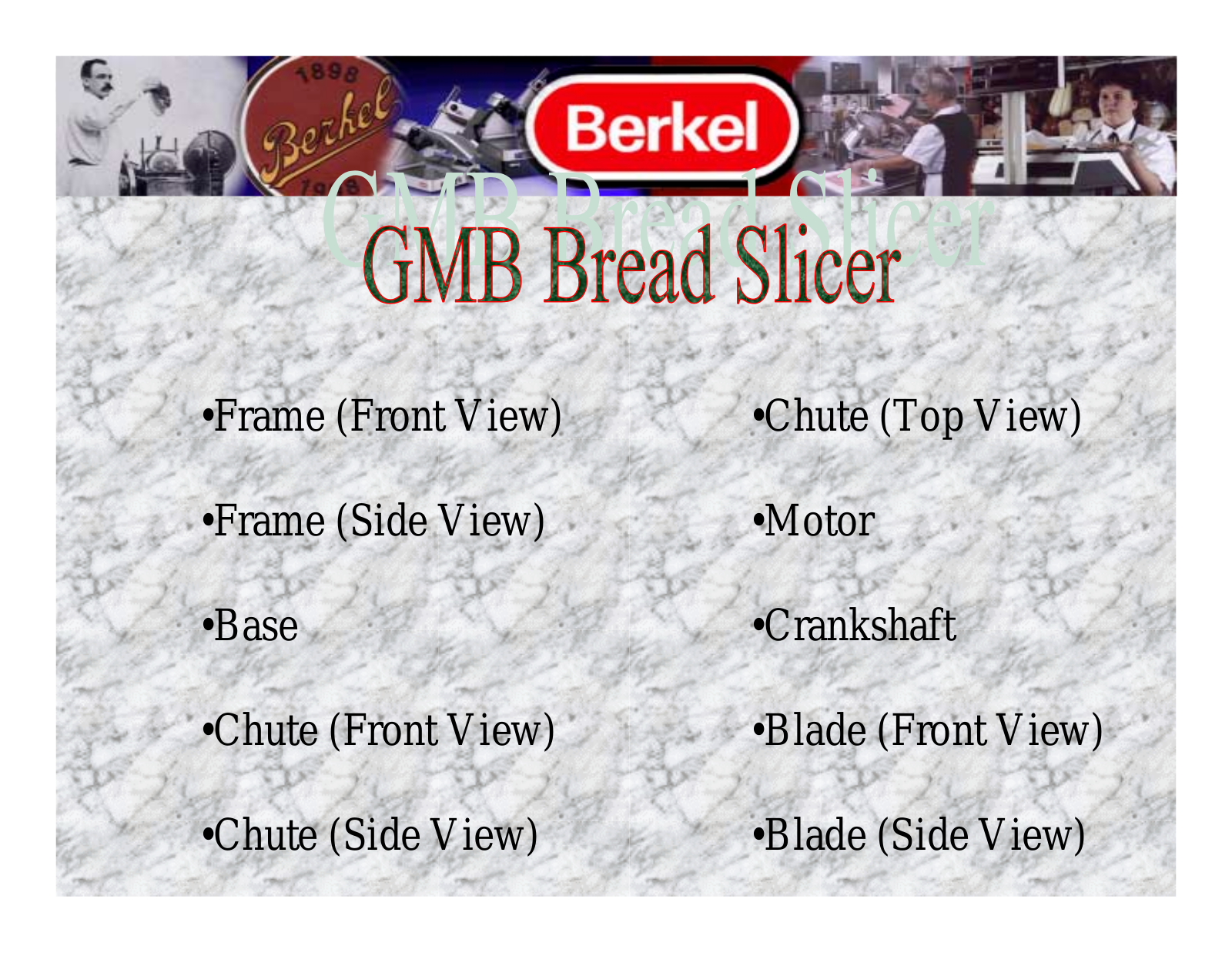 Berkel GMB Parts List