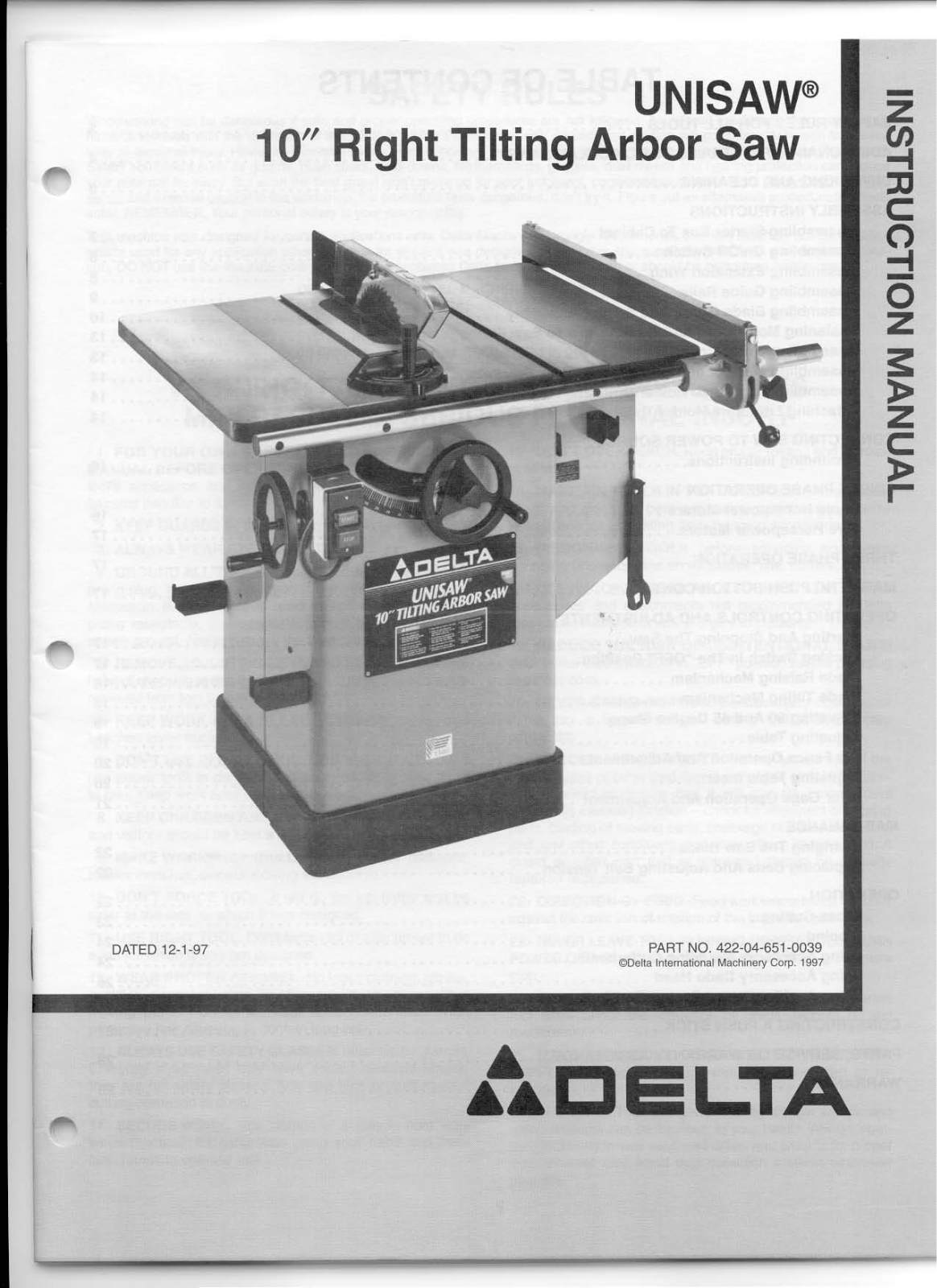 Delta 422-04-651-0039 User Manual