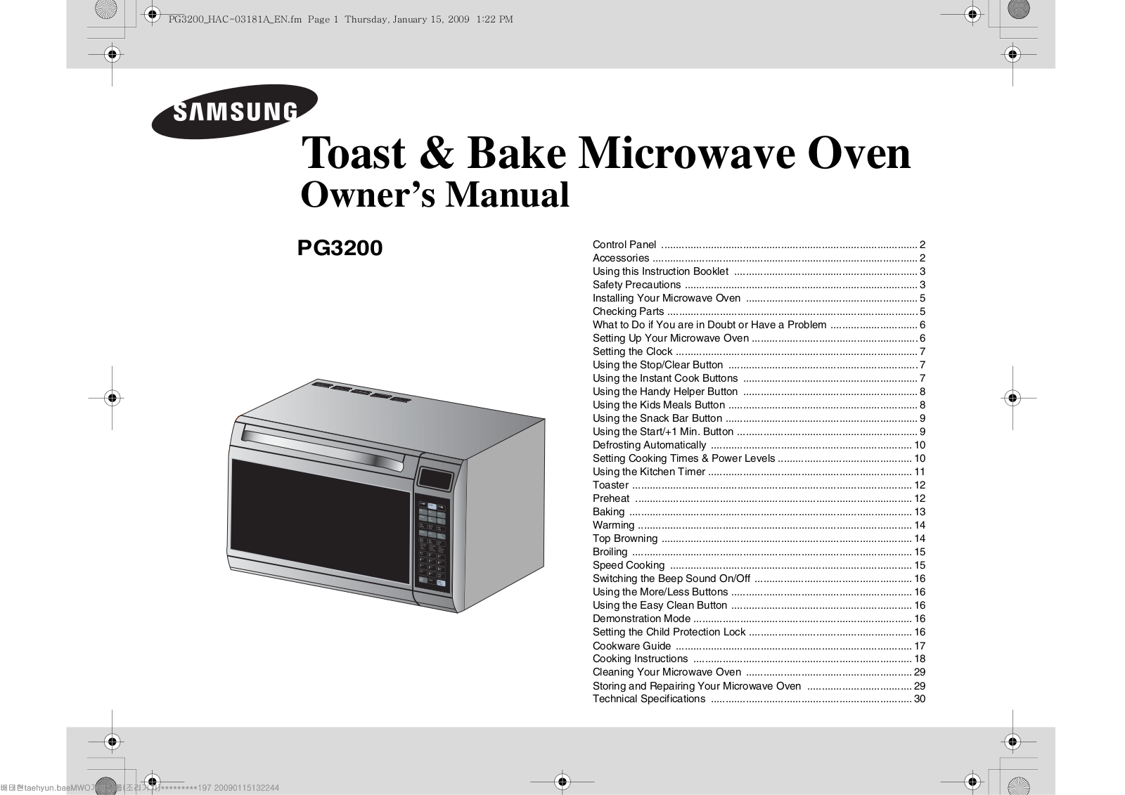 Samsung PG3200 User Manual