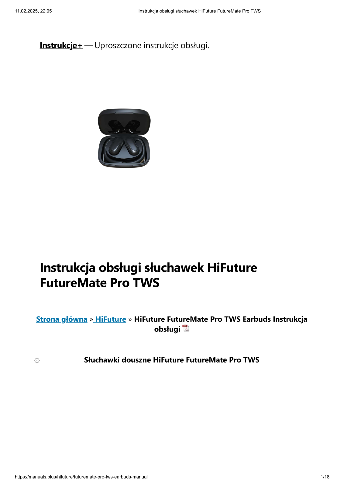 HIFUTURE Futuremate Pro User guide - ManualMachine.com