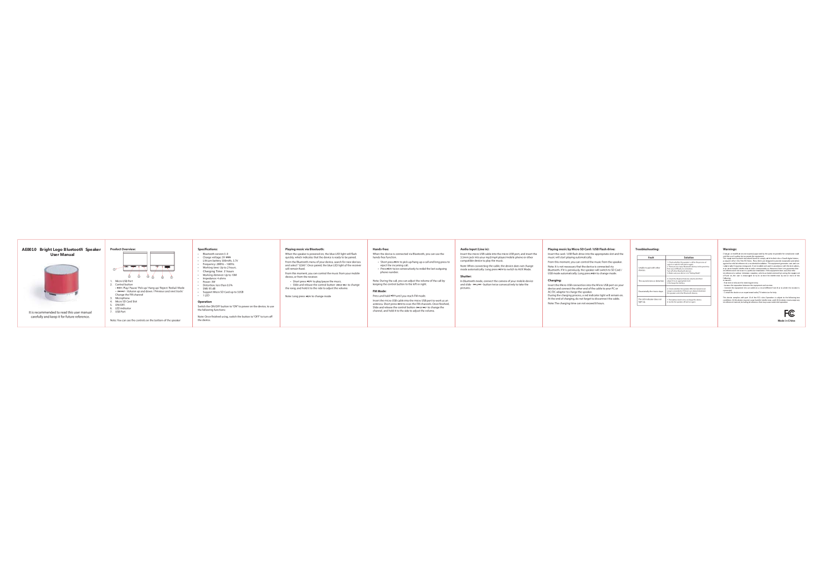 LEADER PREMIUMS AE0010 User Manual