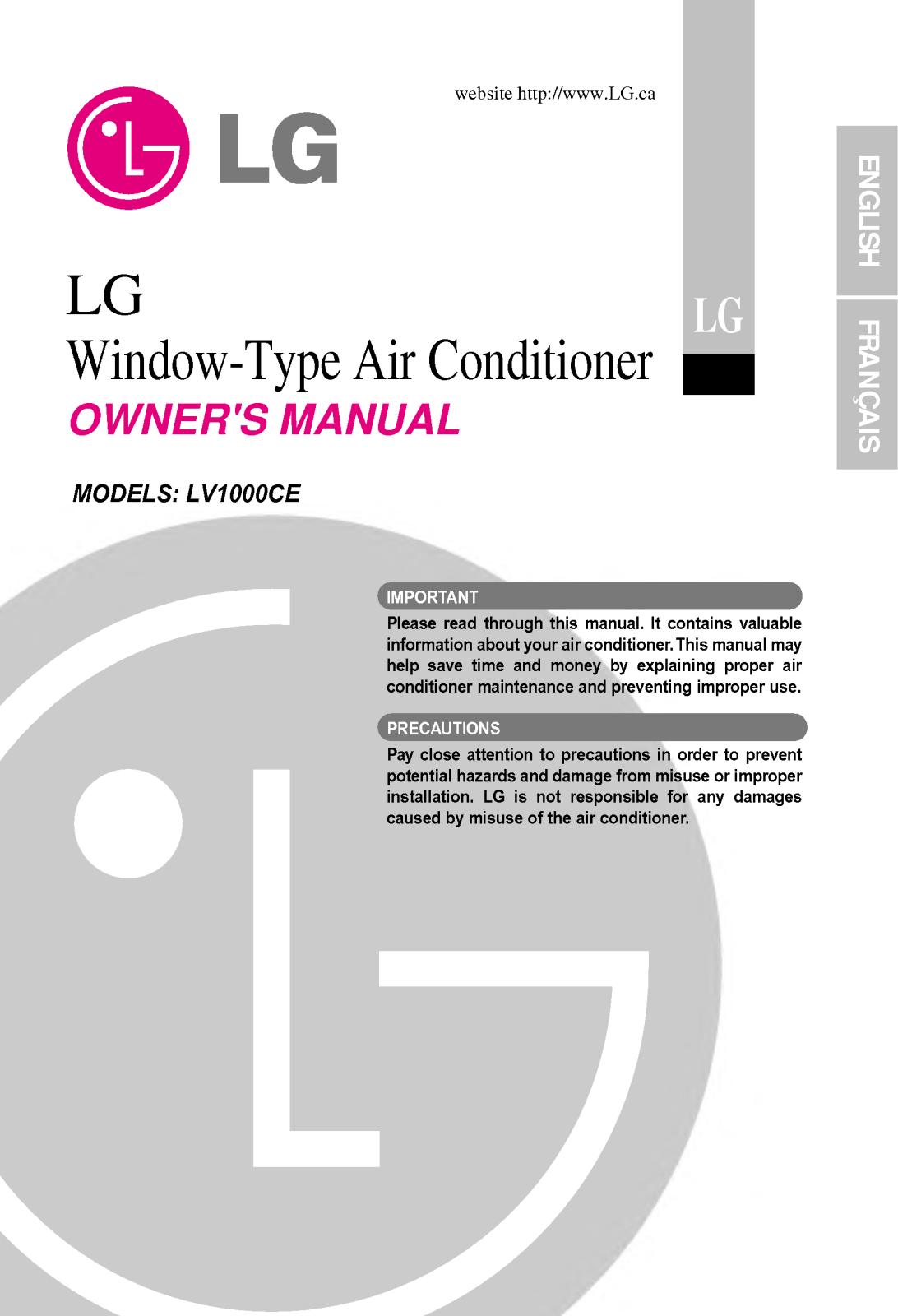LG LV1000CE User Manual