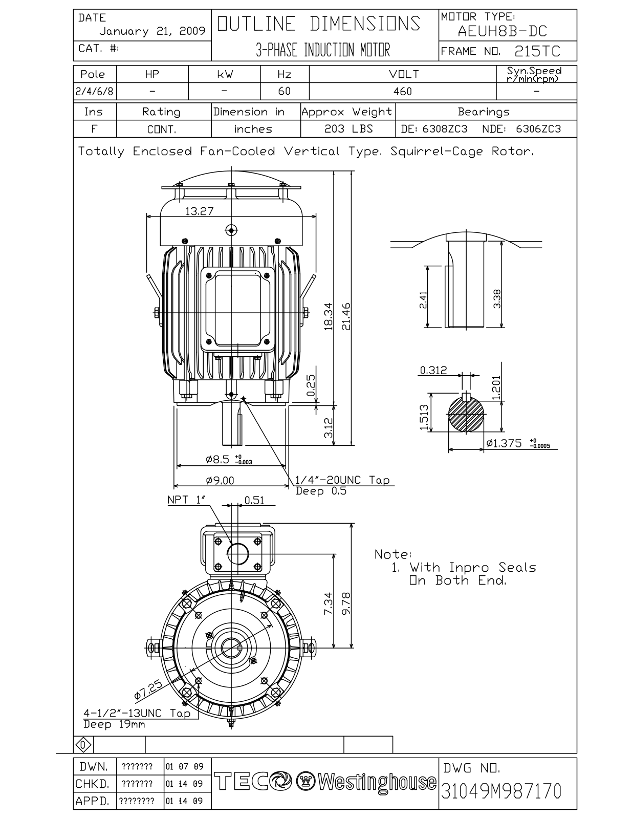 Teco HBV0056C Reference Drawing