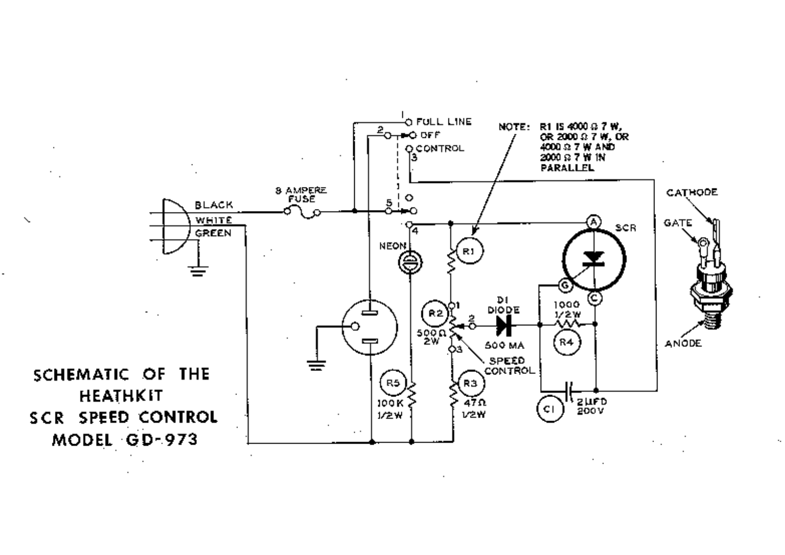 Heathkit GD-973-SCR Schematic