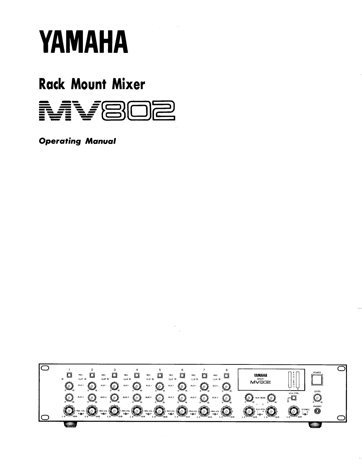 Yamaha MV802 User Manual