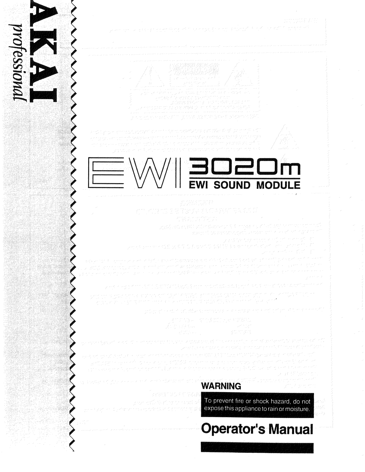 Akai EWI3020 User Manual