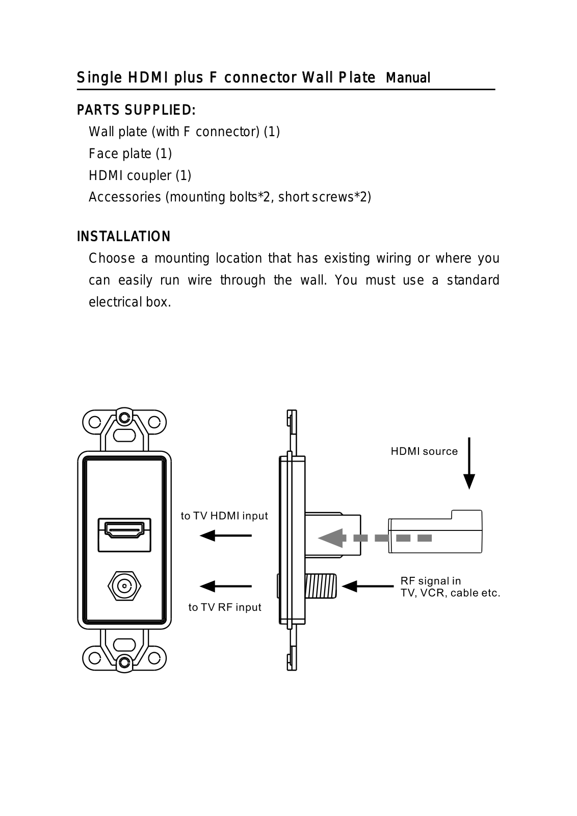 Wintal A-1181RF Instruction Manual