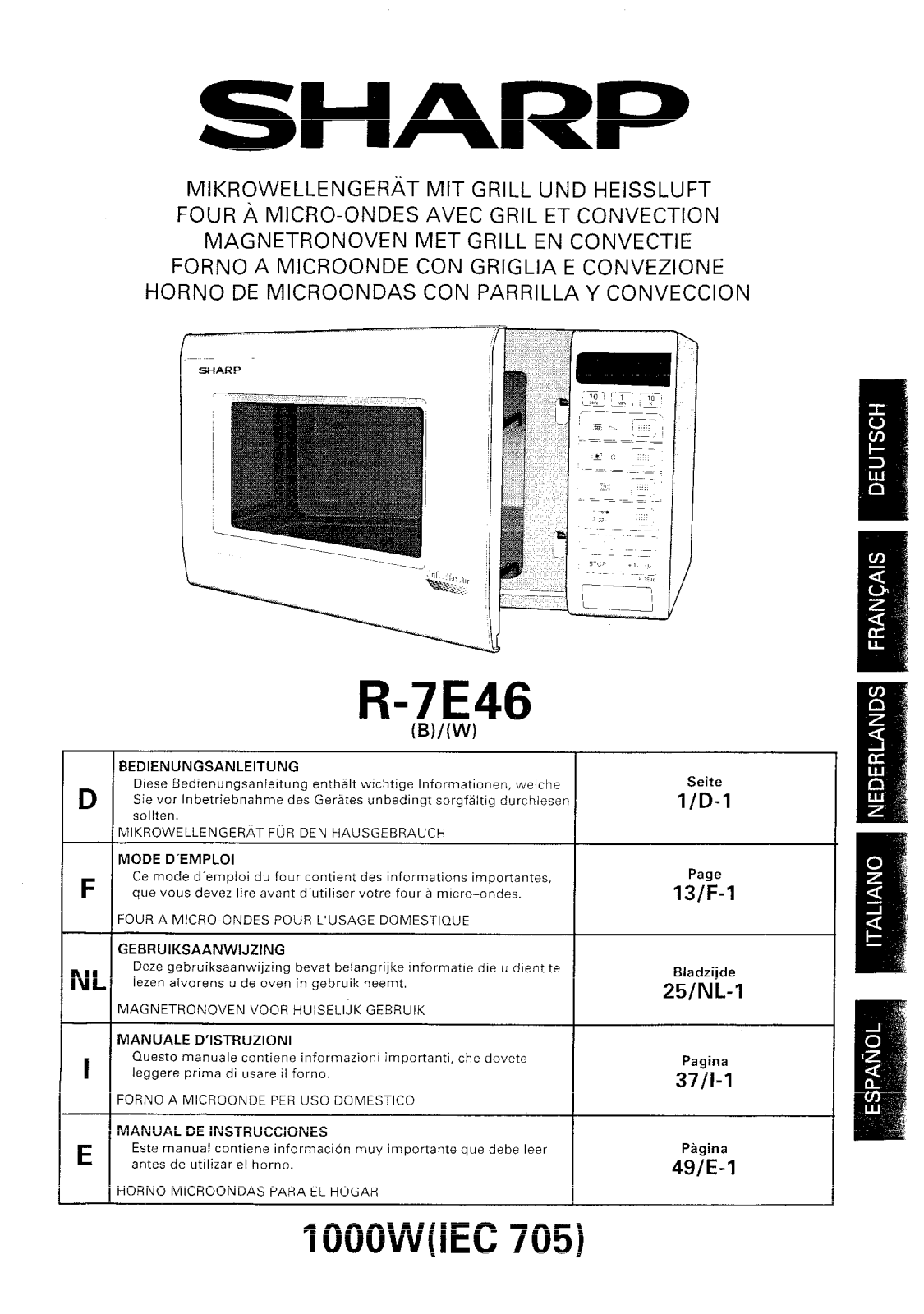 Sharp R-7E46 User Manual