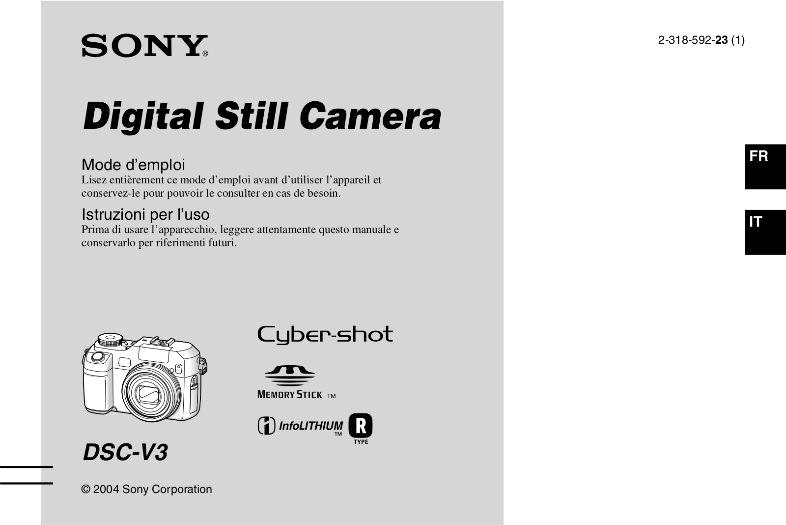 SONY DSC-V3 User Manual