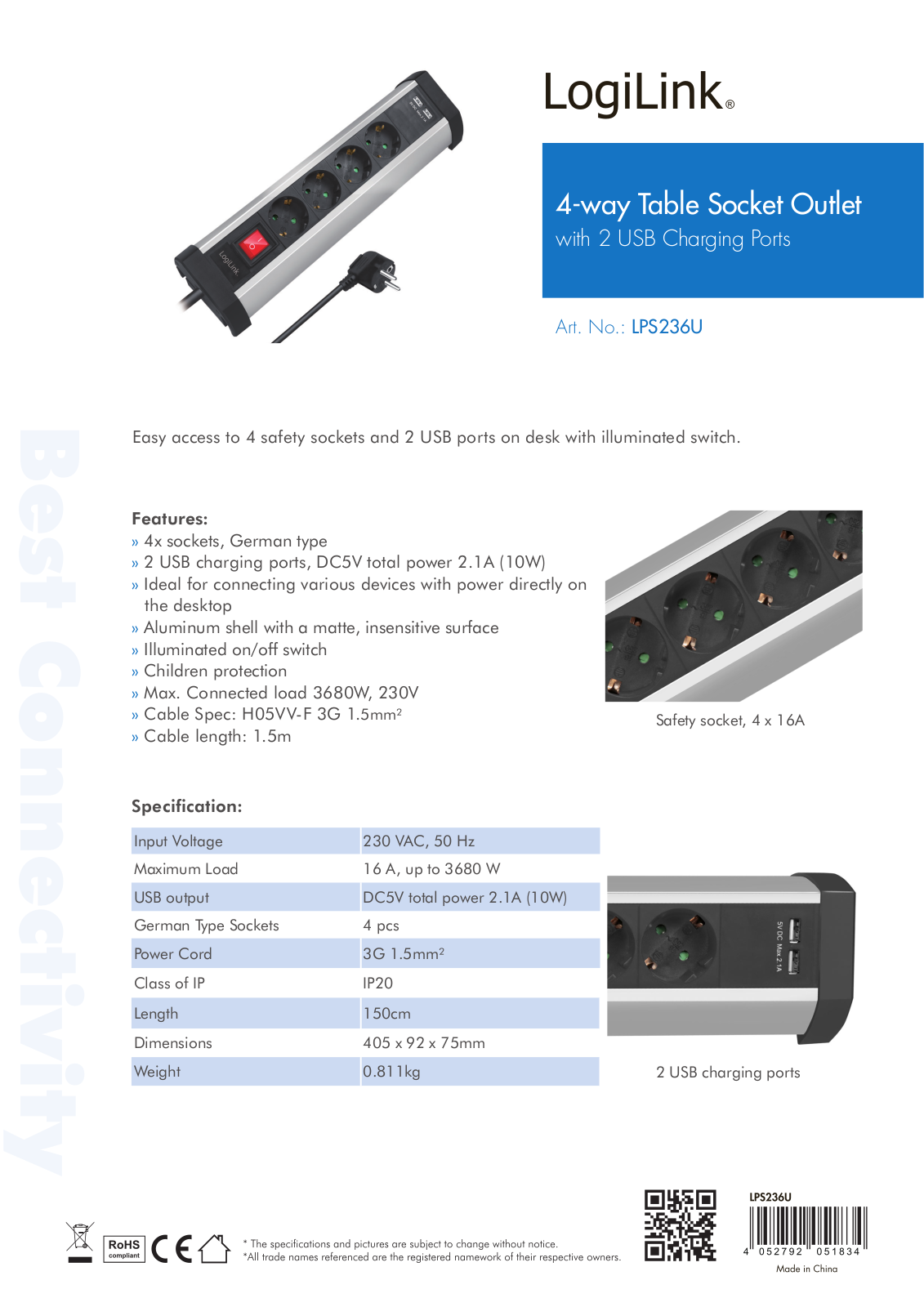 LOGILINK LPS236U Datasheet - ManualMachine.com
