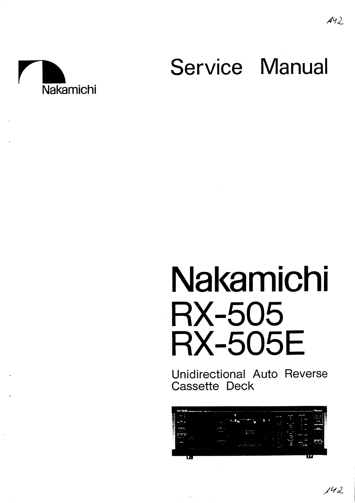 Nakamichi RX505, RX505E User Manual