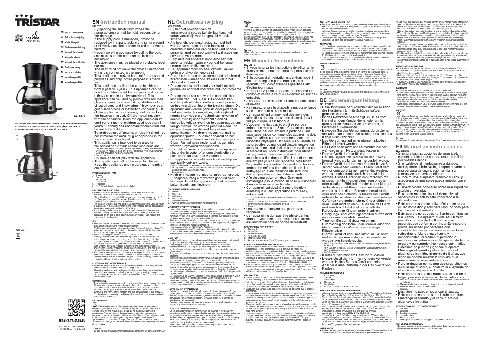 Tristar CM-1233 User Manual