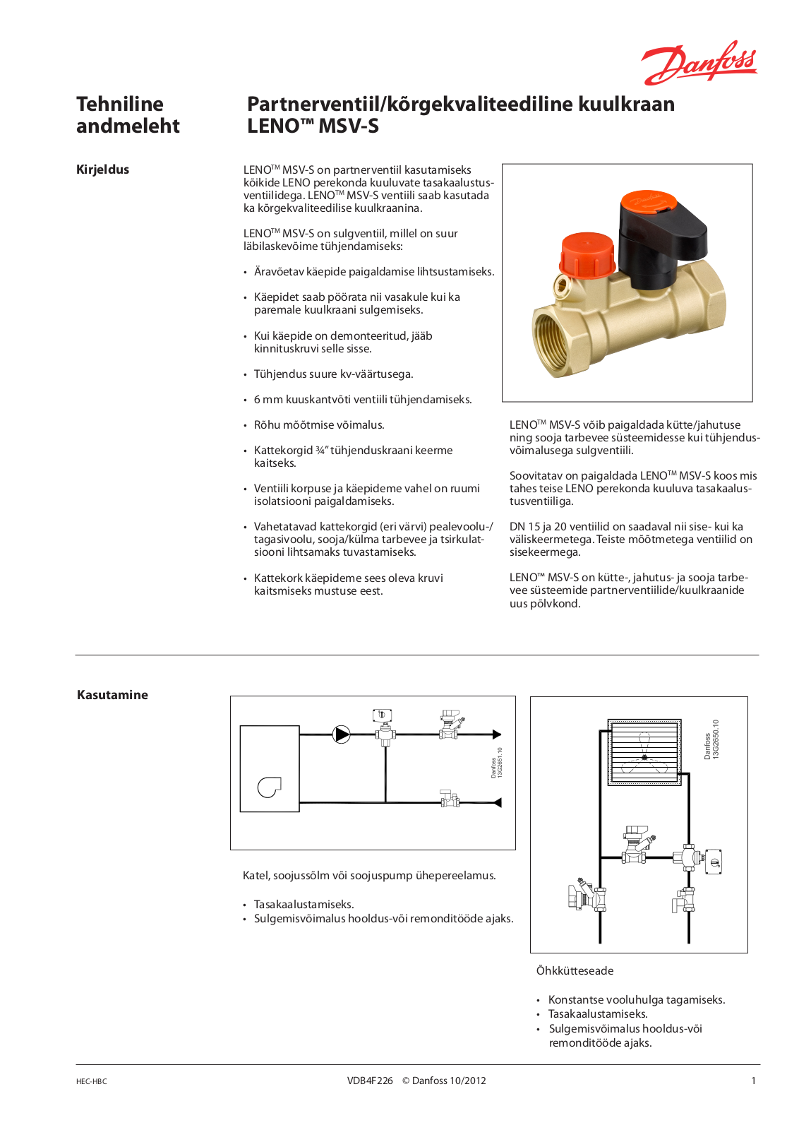 Danfoss LENO MSV-S Data sheet