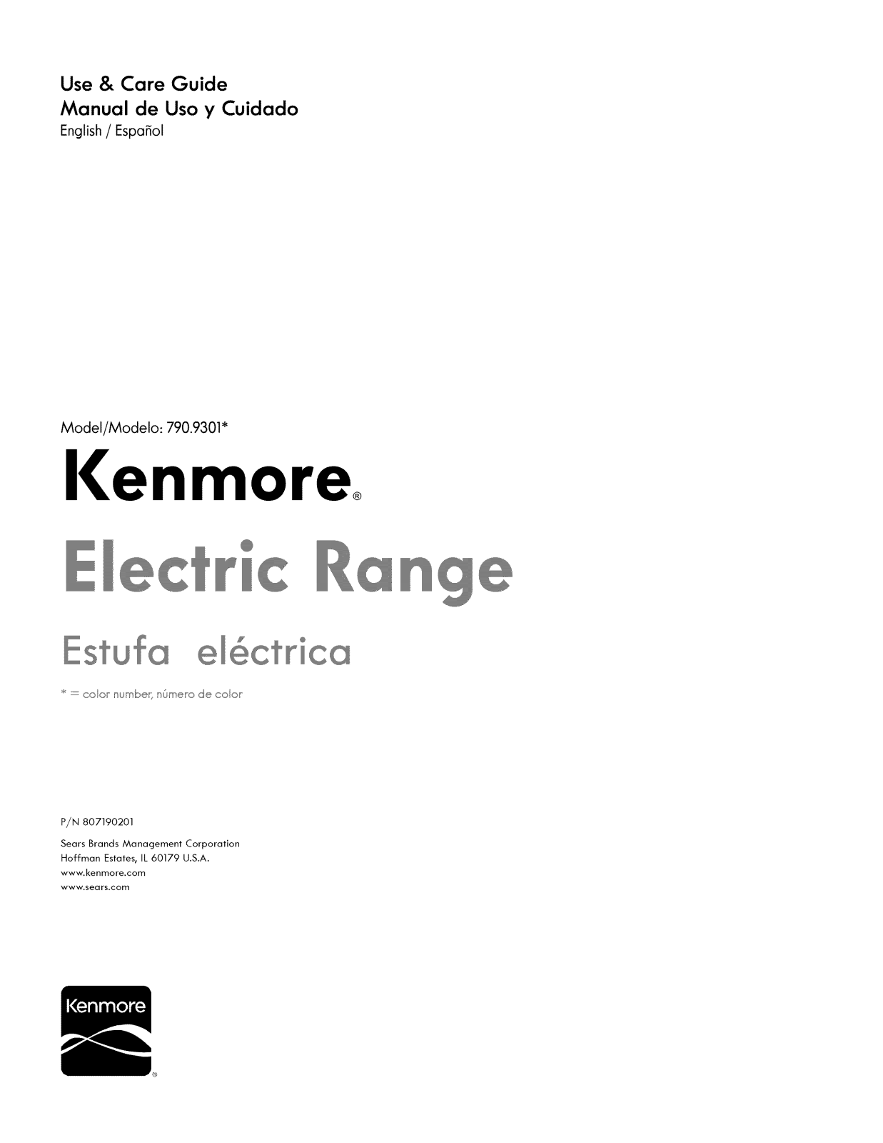 Kenmore 79093012310, 79093013310, 79093019310 Owner’s Manual