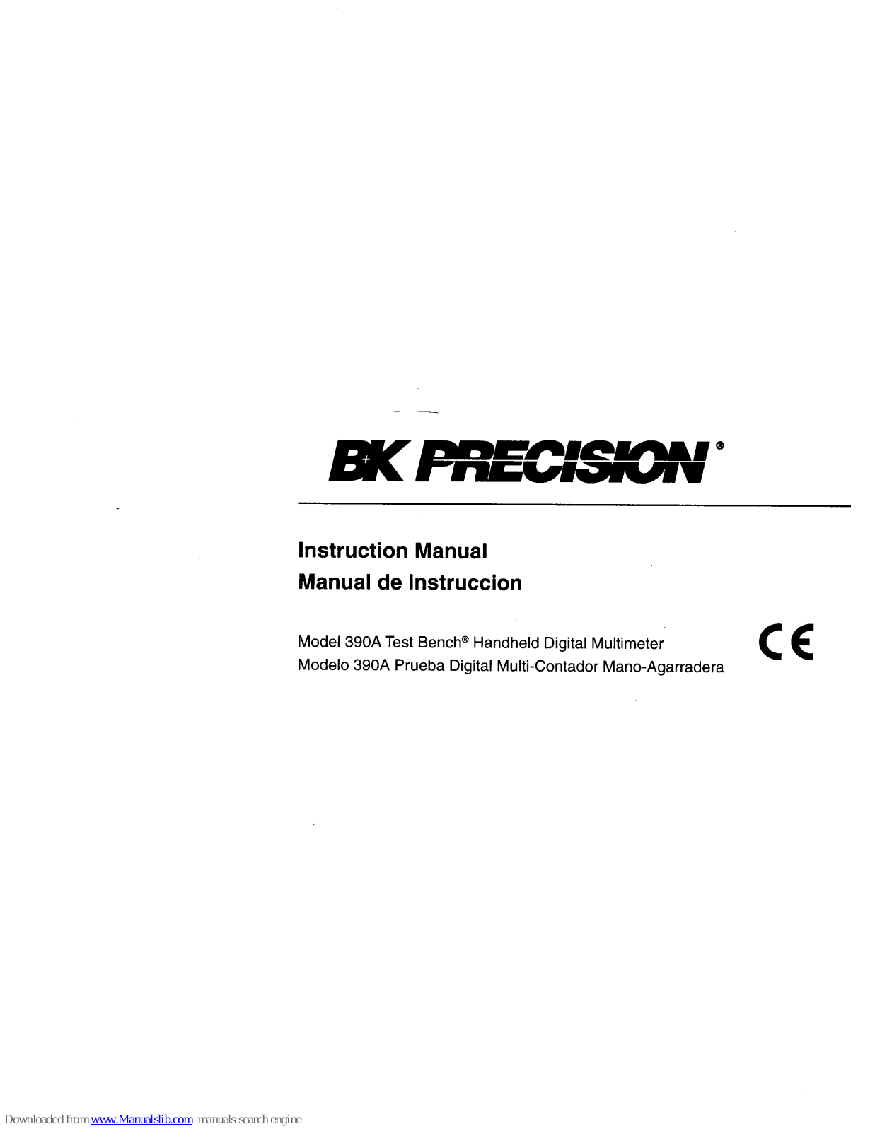 BK Precision 390A Instruction Manual