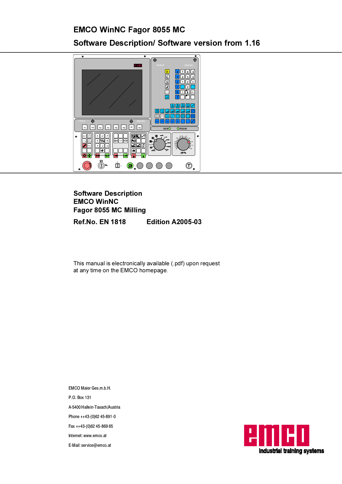 emco winnc 8055 MC User Manual