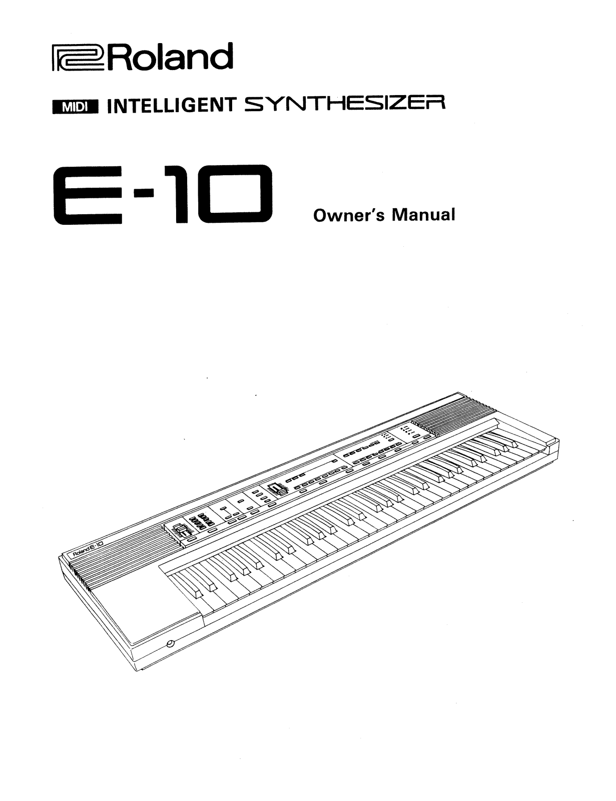 Roland Corporation E-10 Owner's Manual