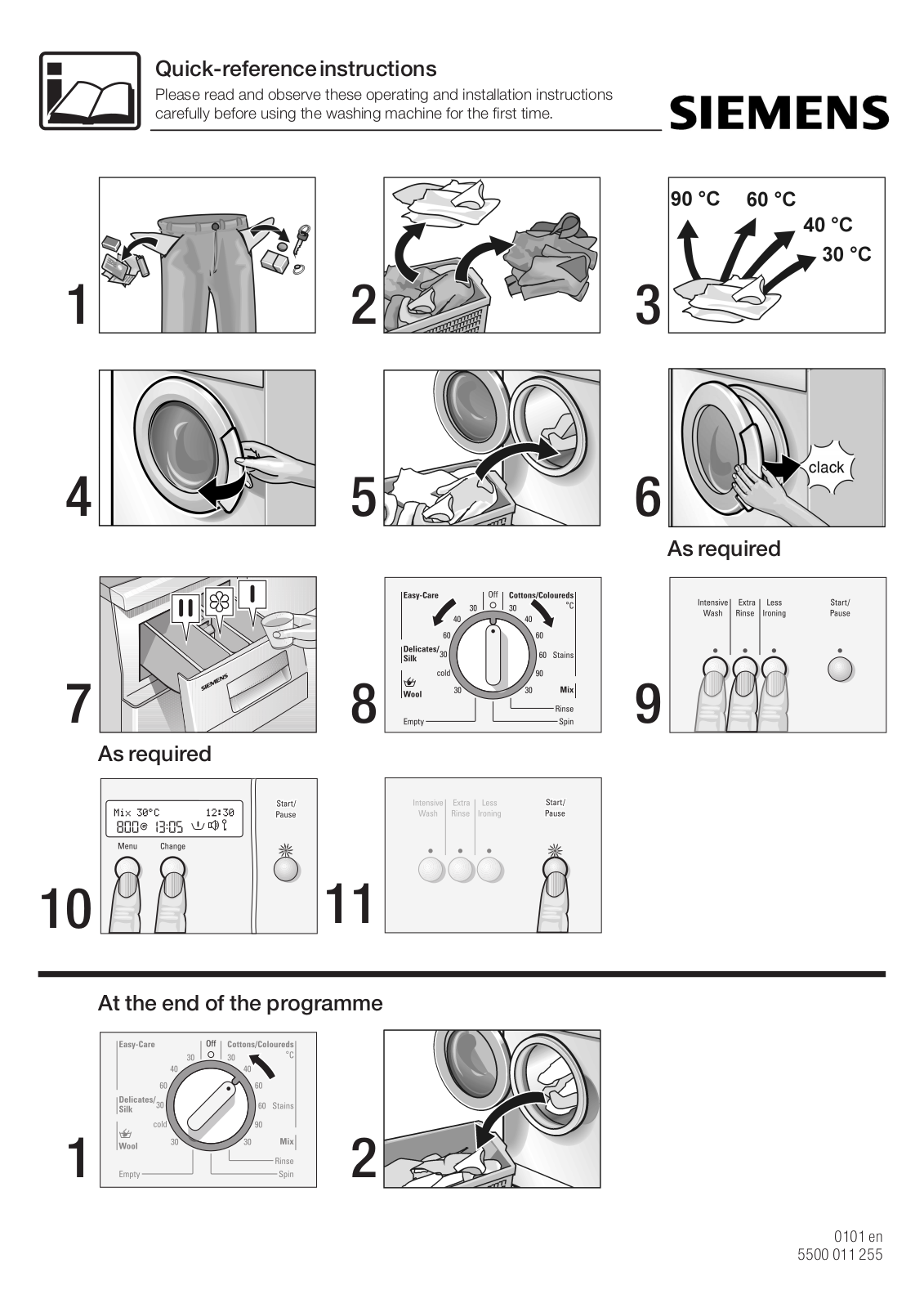 Siemens WXLS142 Quick reference guide