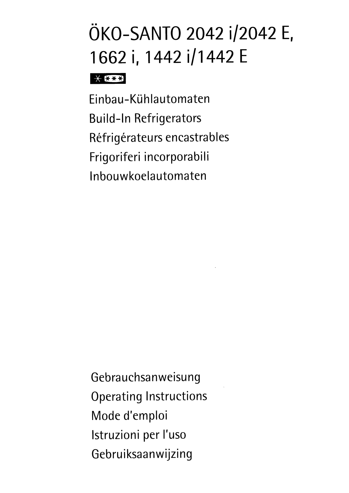 AEG S2042-4E, S1442-1E, S1442-1I, S1662-1I, S1662-4I User Manual