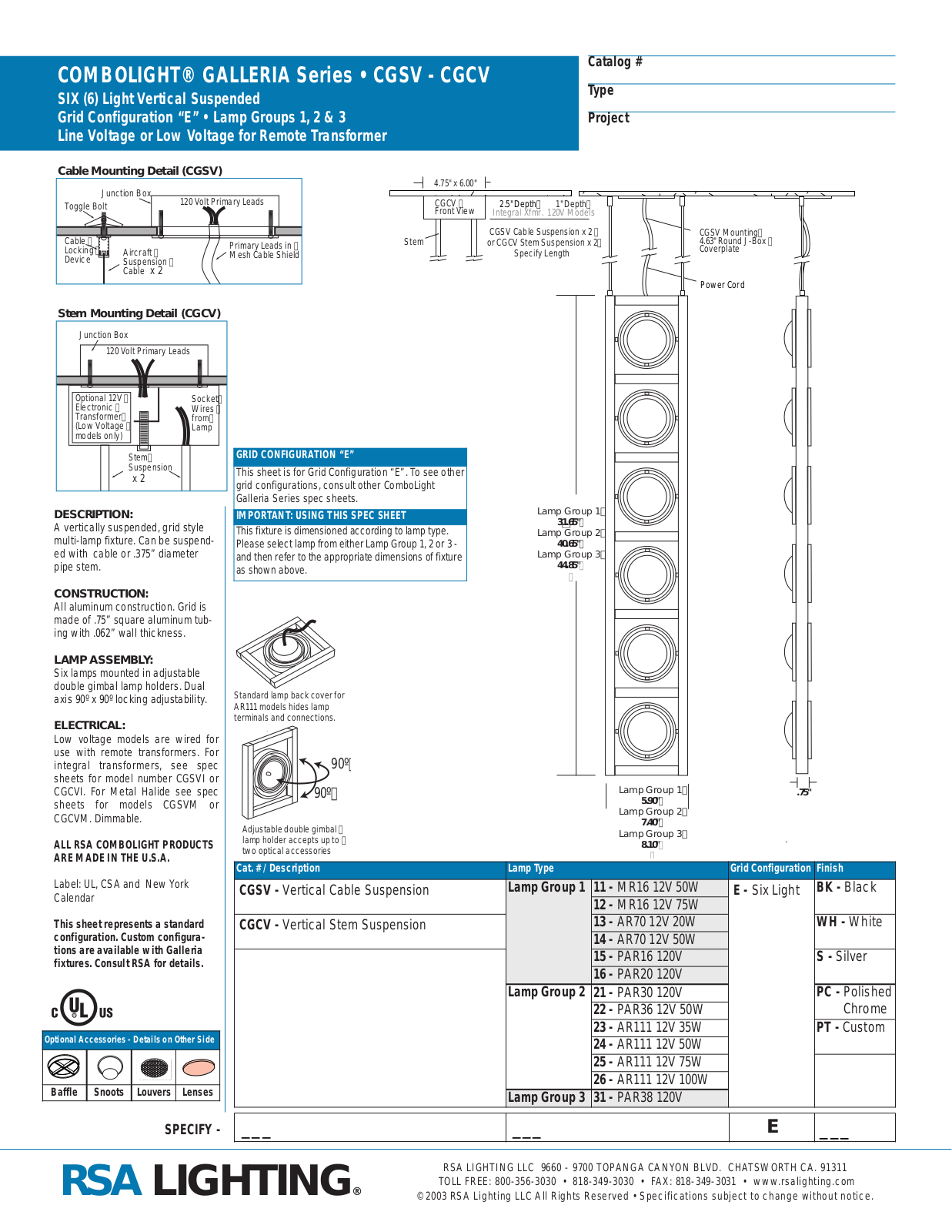 Cooper Lighting AR70, AR111, PAR16 User Manual