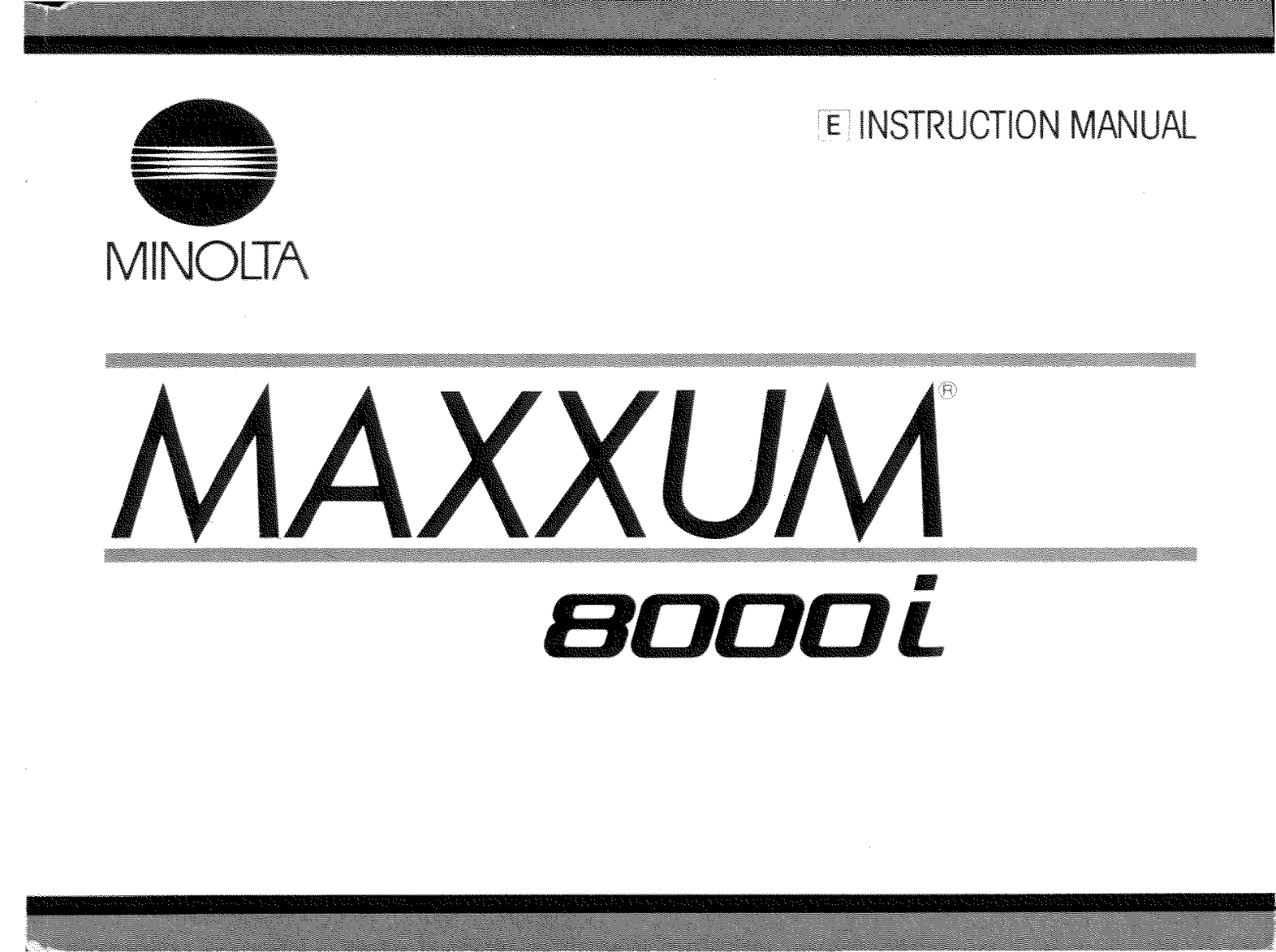 MINOLTA Maxxum 8000i Instruction Manual