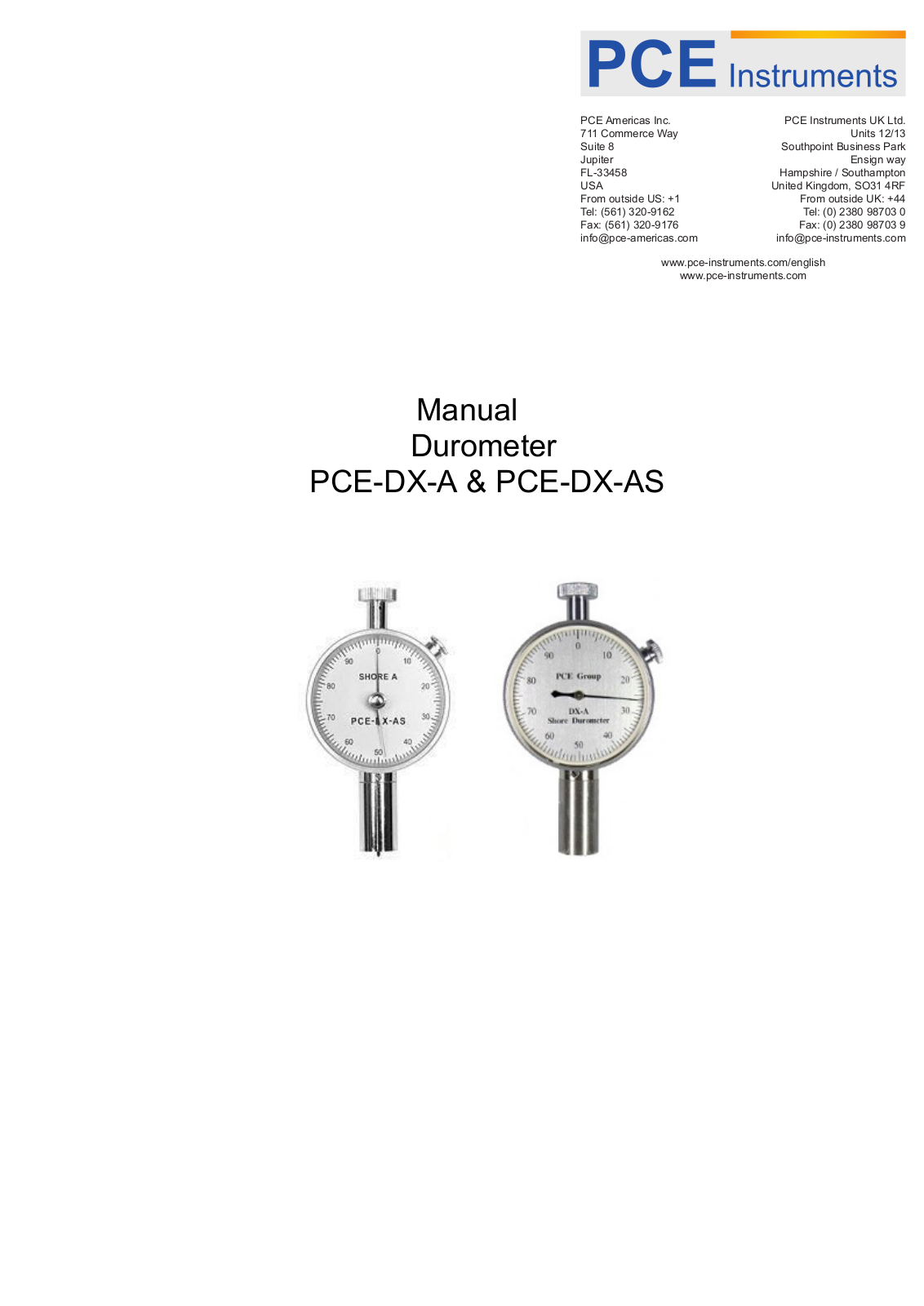 PCE Instruments PCE-DX-AS, PCE-DX-AS-ICA Users guide - ManualMachine.com