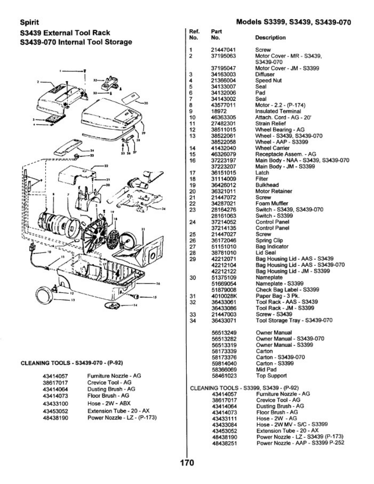 Hoover S3439-070, S3439, S3399 Owner's Manual