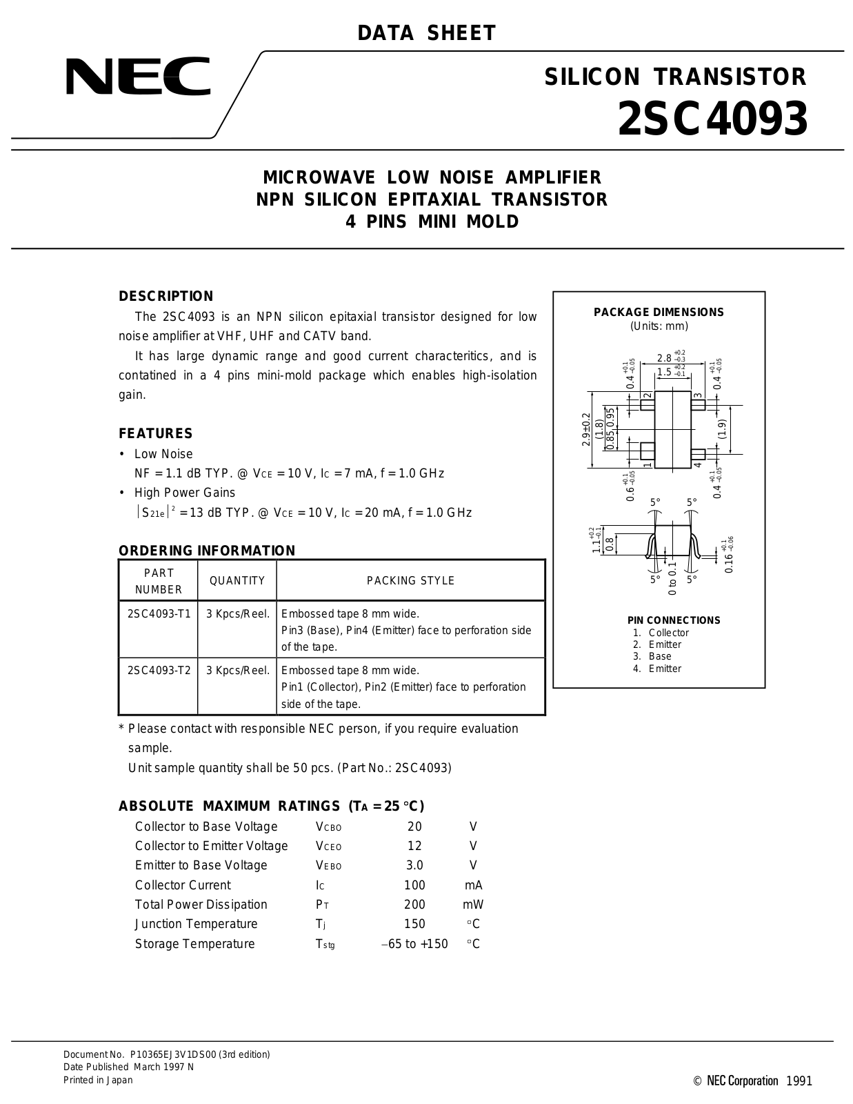 NEC 2sc4093 Datasets - ManualMachine.com