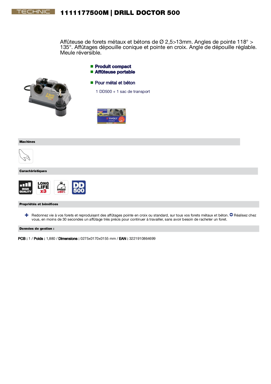 Tivoly 1111177500M Specification - ManualMachine.com