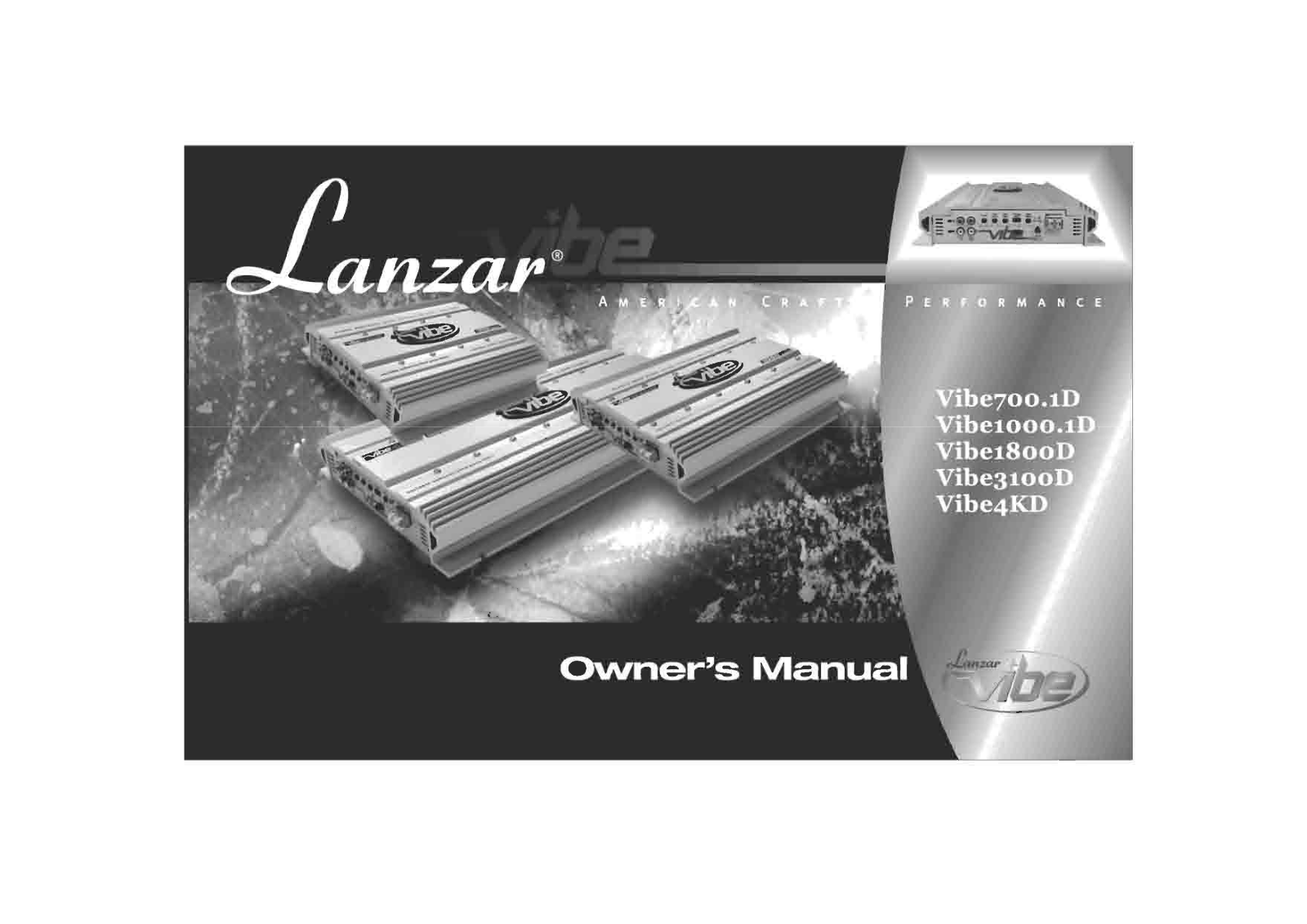 Lanzar Car Audio 700.1D, 4KD, 1000.1D, 3100D User Manual