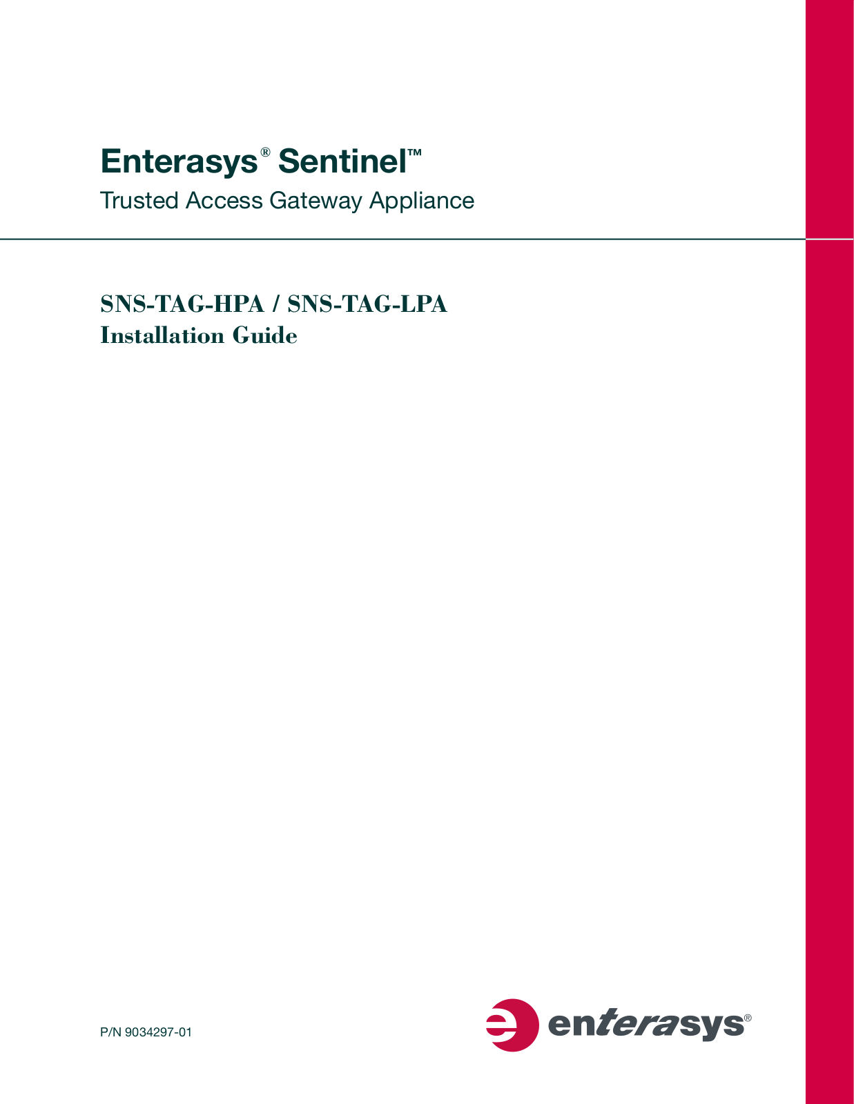 Enterasys Networks SNS-TAG-LPA, SNS-TAG-HPA User Manual