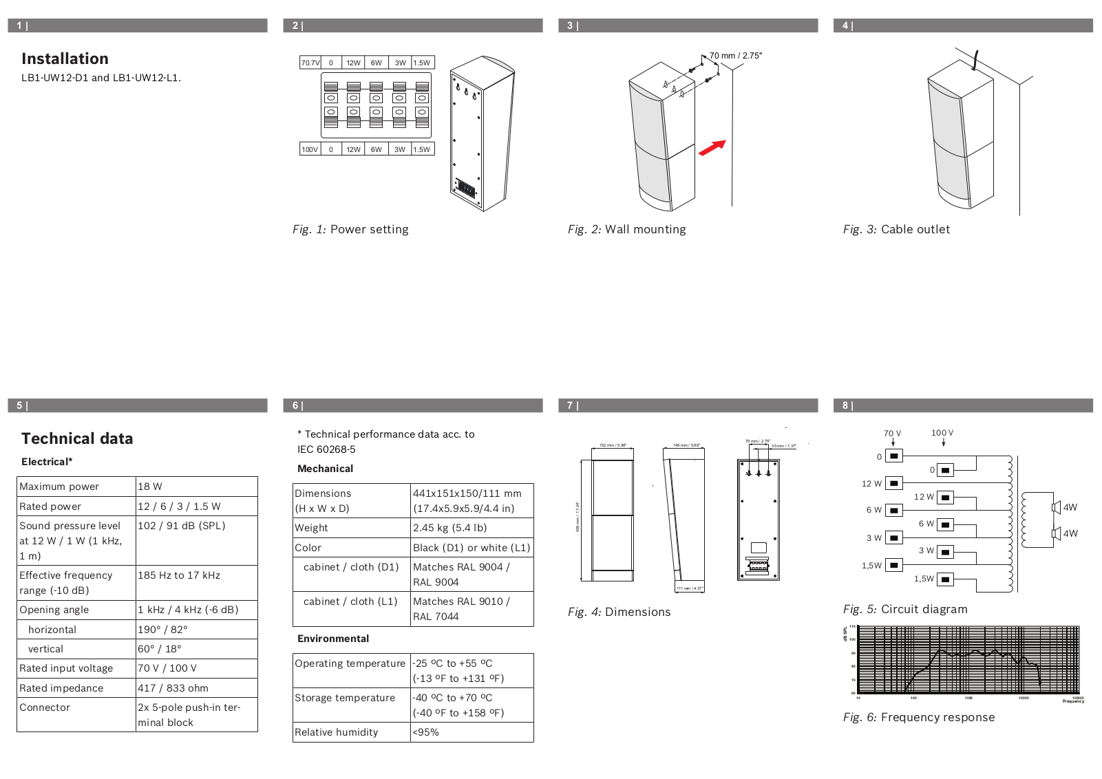 Bosch LB1-UW12-L1, LB1-UW12-D1 Installation Manual