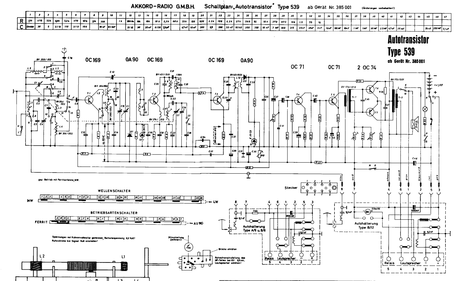 Akkord Autotransistor 539 Schematic - ManualMachine.com