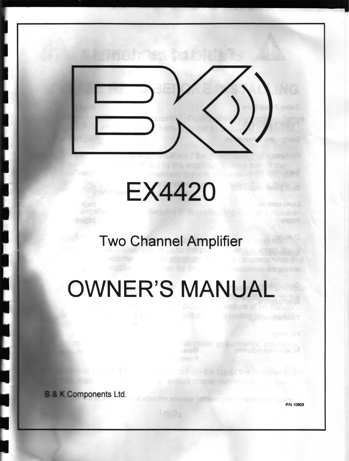 B&K EX4420 User Manual