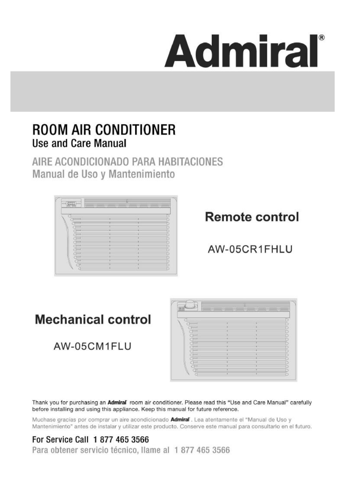 Admiral AW-05CM1FLU User Manual